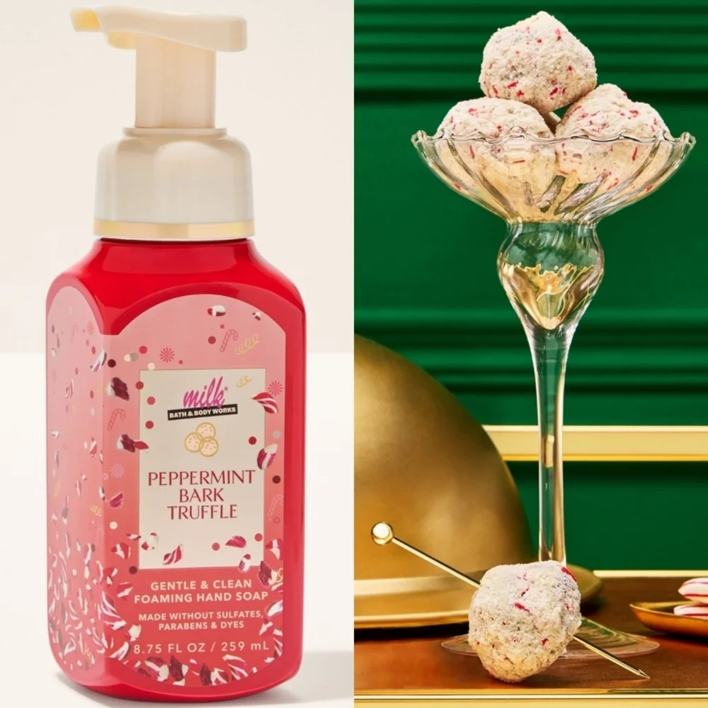 Bath & Body Works Milk Bar Peppermint Bark Truffle Foaming Hand Soap 8oz NEW
